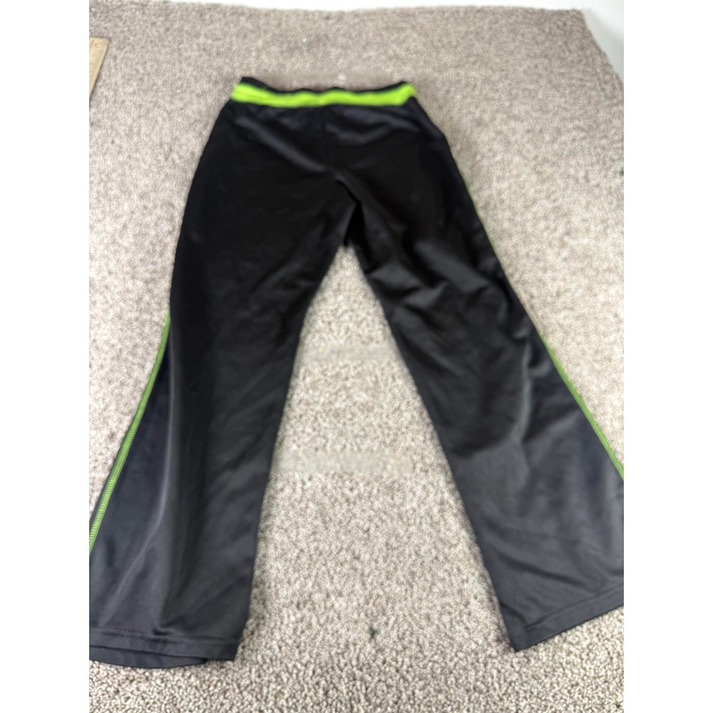 Fame 4 Fifteen Track Pants Women's Black Neon Green Accent Flare Athletic - M